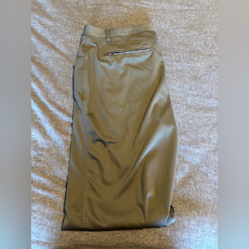 Linksoul Men's 100% Cotton golf/casual pants 5 pocket olive green/gray Size L - Picture 5 of 7